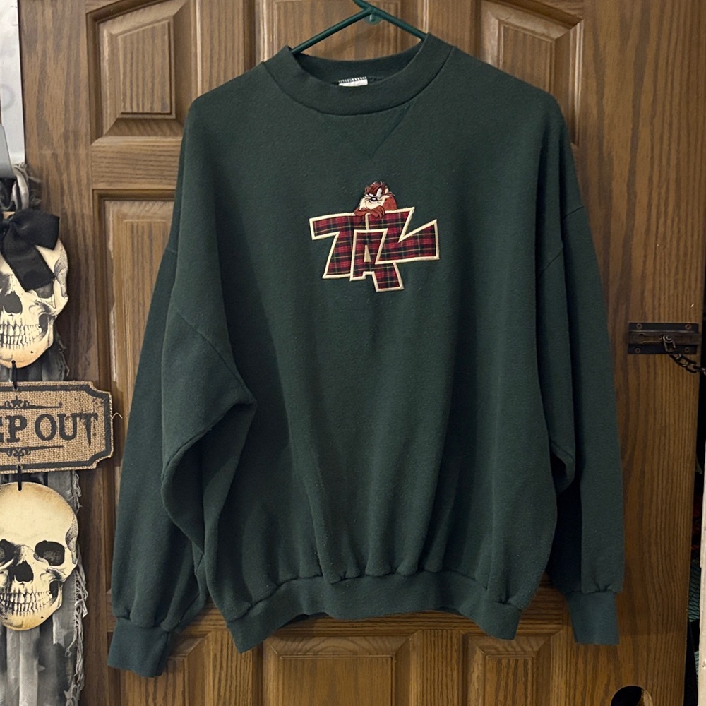 Warner Bros. Forest Green Taz Graphic Crewneck Sweatshirt